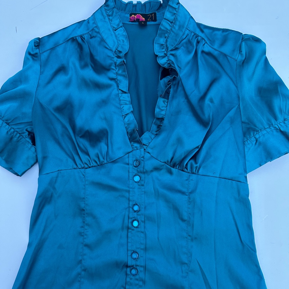 Forever 21 Blue Blouse Top